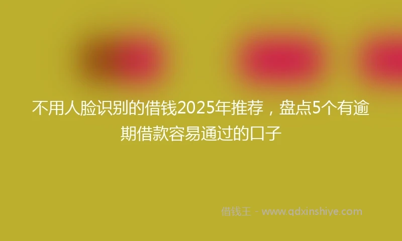 不用人脸识别的借钱2025年推荐，盘点5个有逾期借款容易通过的口子