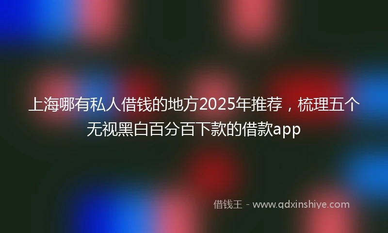 上海哪有私人借钱的地方2025年推荐,梳理五个无视黑白百分百下款的借款app