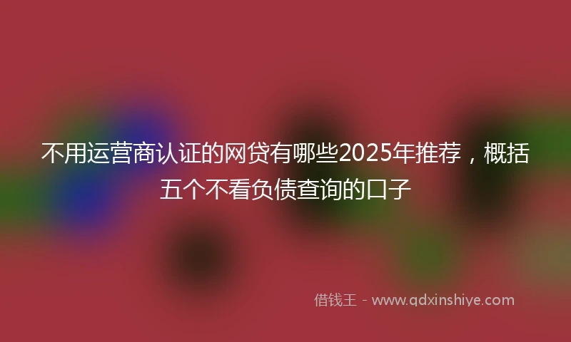 不用运营商认证的网贷有哪些2025年推荐，概括五个不看负债查询的口子