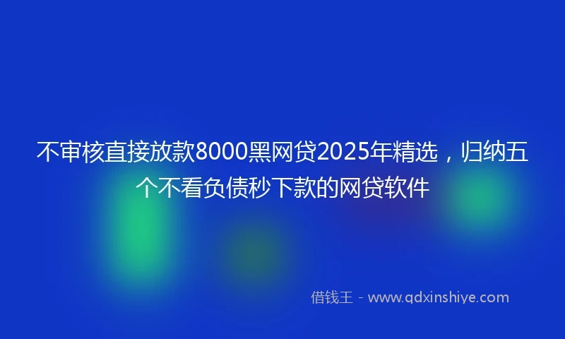 不审核直接放款8000黑网贷2025年精选,归纳五个不看负债秒下款的网贷软件