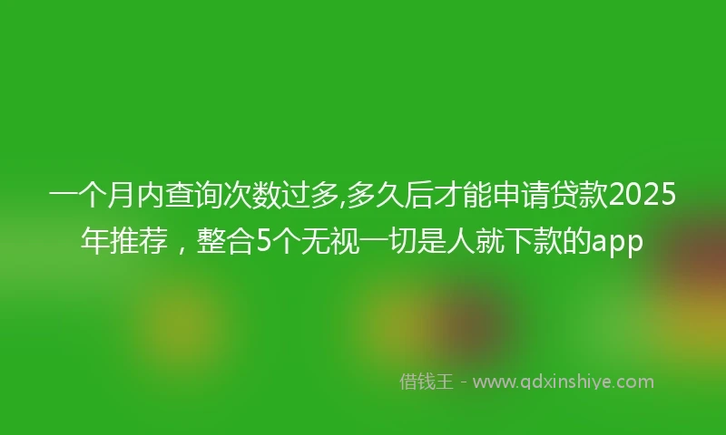 一个月内查询次数过多,多久后才能申请贷款2025年推荐，整合5个无视一切是人就下款的app