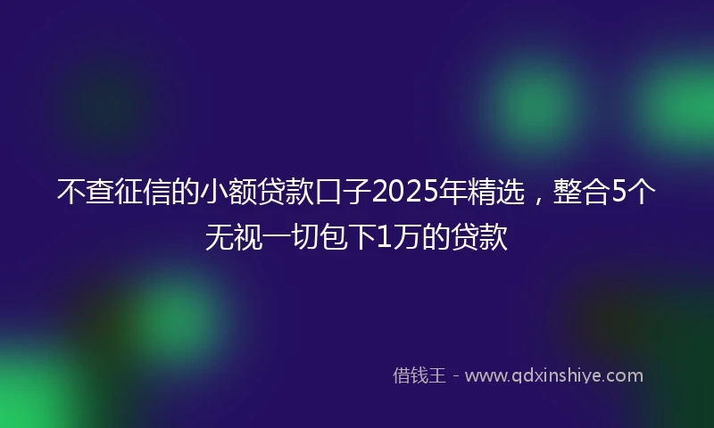 不查征信的小额贷款口子2025年精选，整合5个无视一切包下1万的贷款