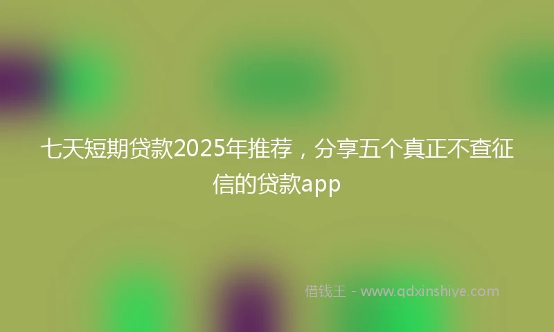 七天短期贷款2025年推荐，分享五个真正不查征信的贷款app
