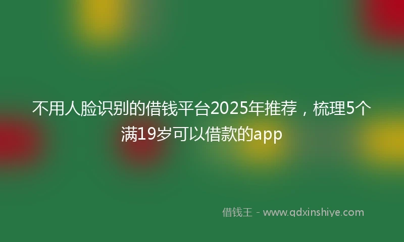不用人脸识别的借钱平台2025年推荐，梳理5个满19岁可以借款的app