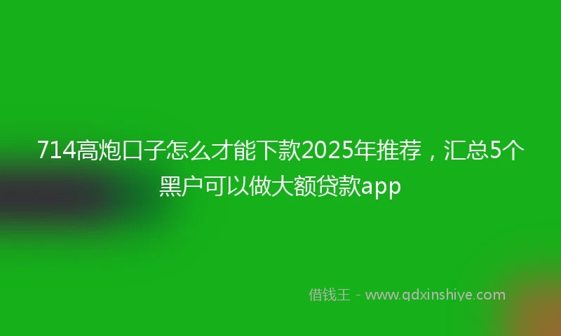 714高炮口子怎么才能下款2025年推荐，汇总5个黑户可以做大额贷款app