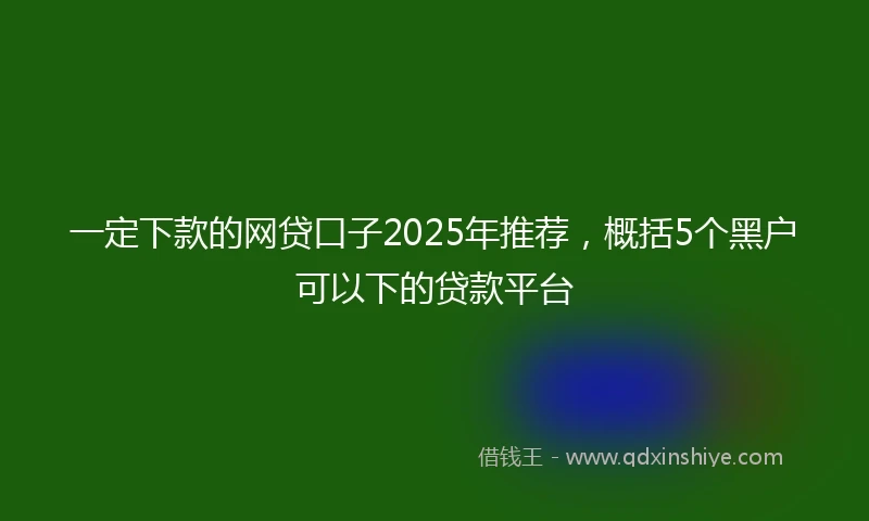 一定下款的网贷口子2025年推荐，概括5个黑户可以下的贷款平台