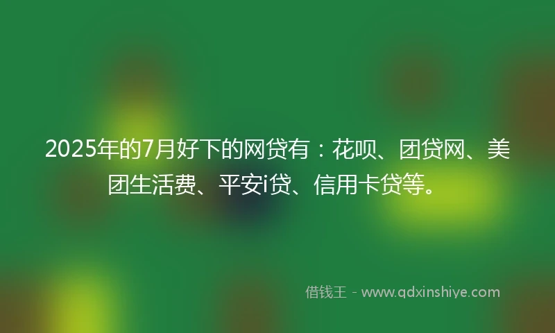 2025年的7月好下的网贷有：花呗、团贷网、美团生活费、平安i贷、信用卡贷等。
