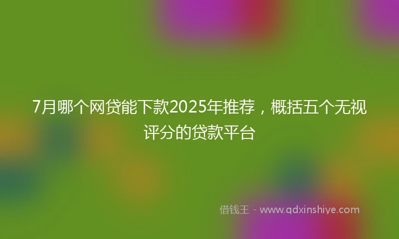 7月哪个网贷能下款2025年推荐，概括五个无视评分的贷款平台