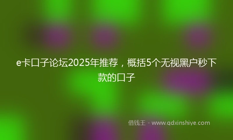 e卡口子论坛2025年推荐，概括5个无视黑户秒下款的口子