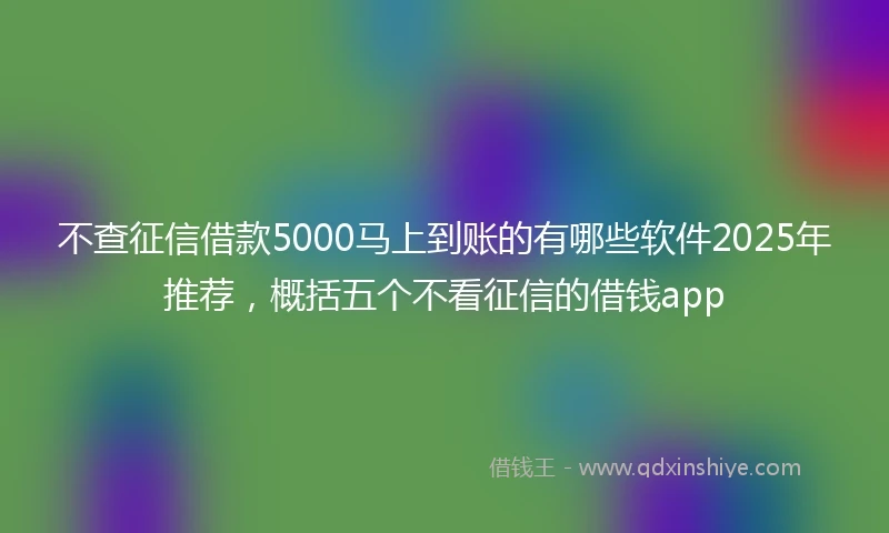 不查征信借款5000马上到账的有哪些软件2025年推荐，概括五个不看征信的借钱app