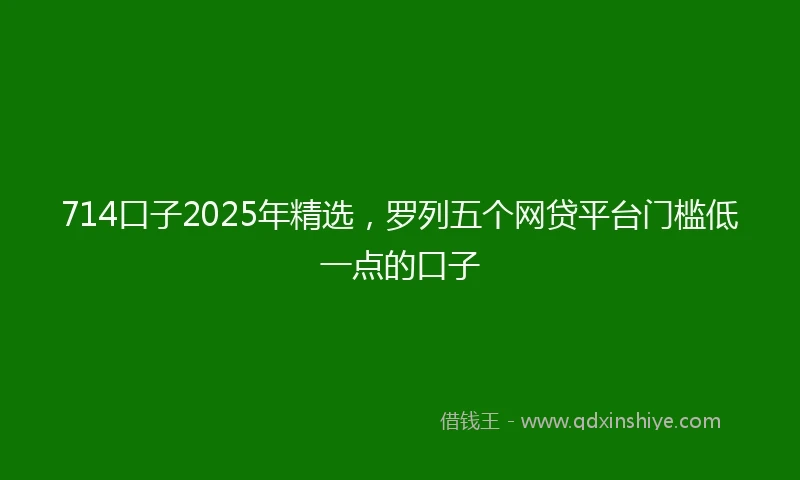 714口子2025年精选，罗列五个网贷平台门槛低一点的口子