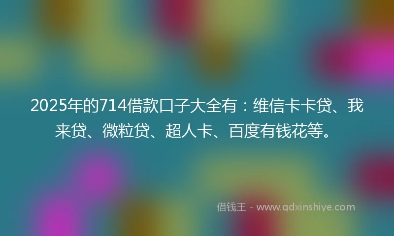 2025年的714借款口子大全有：维信卡卡贷、我来贷、微粒贷、超人卡、百度有钱花等。