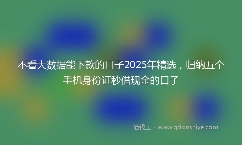不看大数据能下款的口子2025年精选，归纳五个手机身份证秒借现金的口子