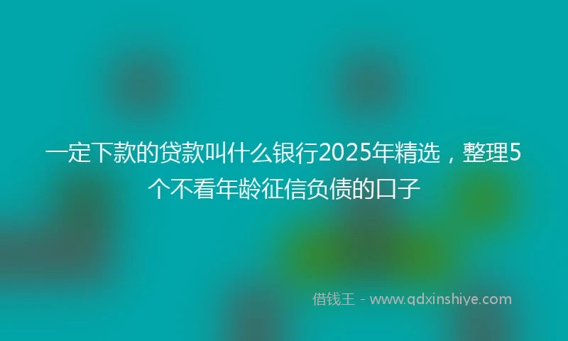 一定下款的贷款叫什么银行2025年精选，整理5个不看年龄征信负债的口子