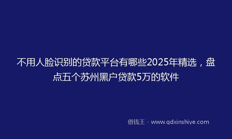 不用人脸识别的贷款平台有哪些2025年精选，盘点五个苏州黑户贷款5万的软件