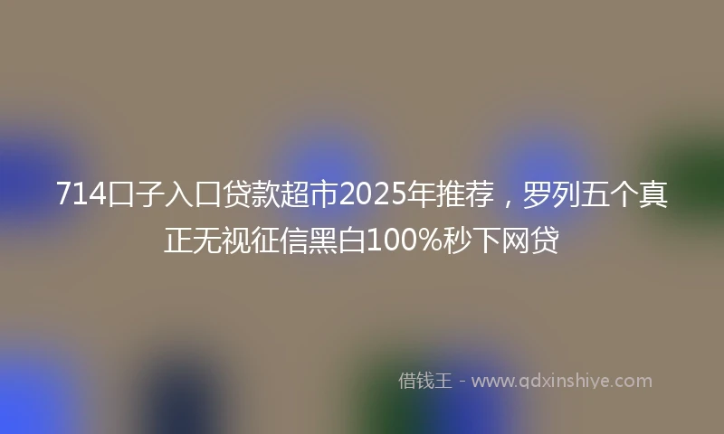 714口子入口贷款超市2025年推荐，罗列五个真正无视征信黑白100%秒下网贷