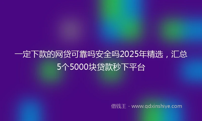 一定下款的网贷可靠吗安全吗2025年精选，汇总5个5000块贷款秒下平台