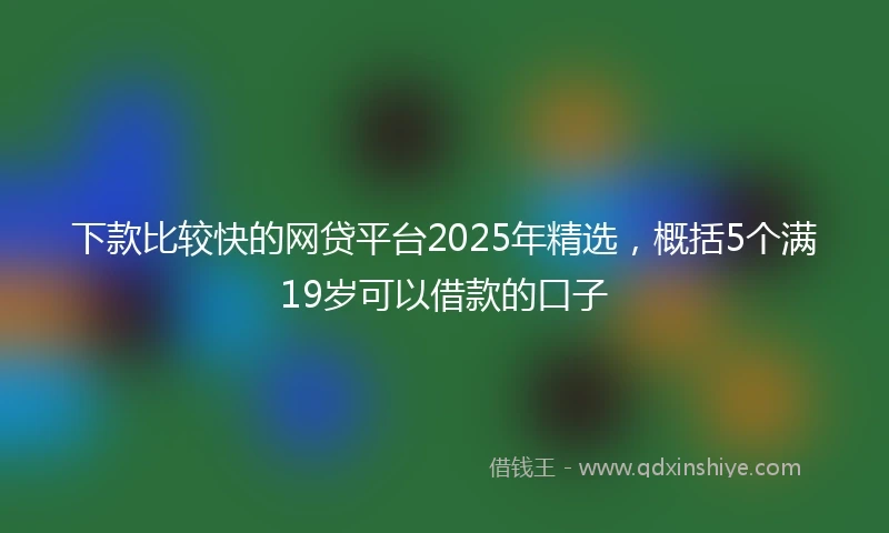 下款比较快的网贷平台2025年精选，概括5个满19岁可以借款的口子