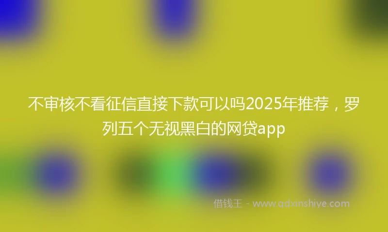 不审核不看征信直接下款可以吗2025年推荐，罗列五个无视黑白的网贷app
