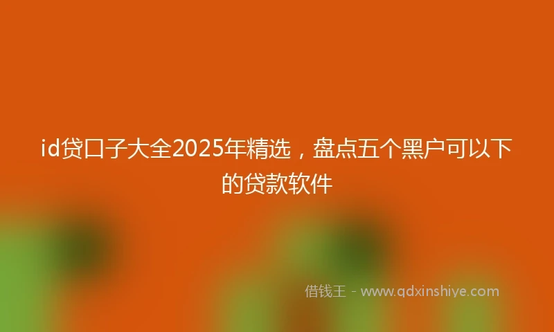 id贷口子大全2025年精选，盘点五个黑户可以下的贷款软件