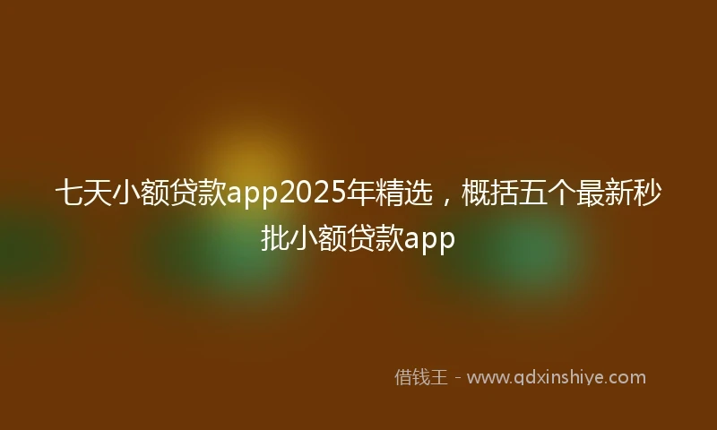 七天小额贷款app2025年精选，概括五个最新秒批小额贷款app