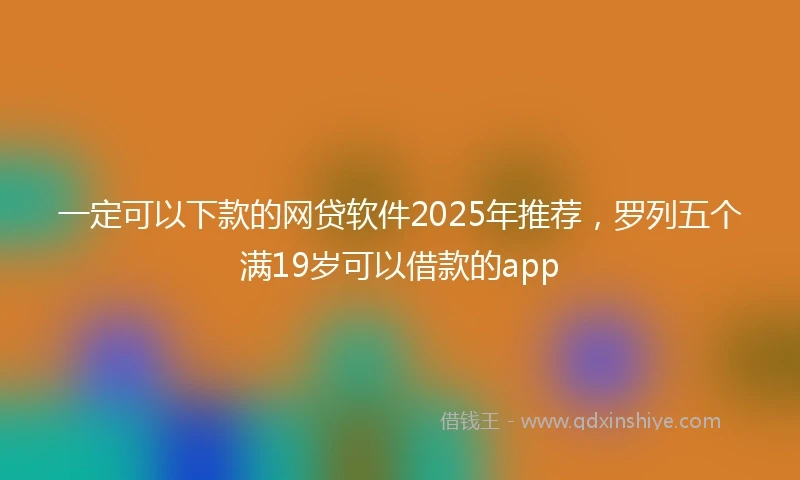 一定可以下款的网贷软件2025年推荐，罗列五个满19岁可以借款的app