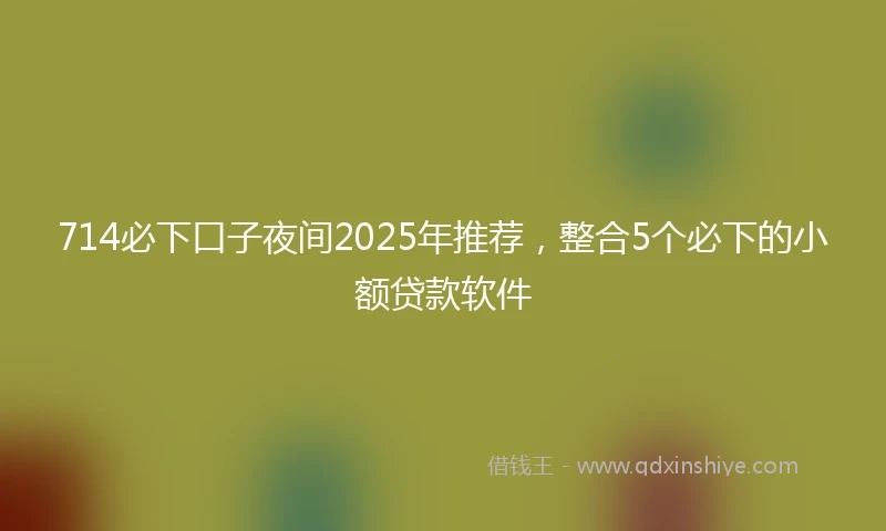 714必下口子夜间2025年推荐，整合5个必下的小额贷款软件
