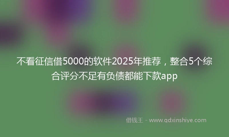 不看征信借5000的软件2025年推荐，整合5个综合评分不足有负债都能下款app