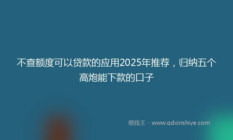 不查额度可以贷款的应用2025年推荐，归纳五个高炮能下款的口子