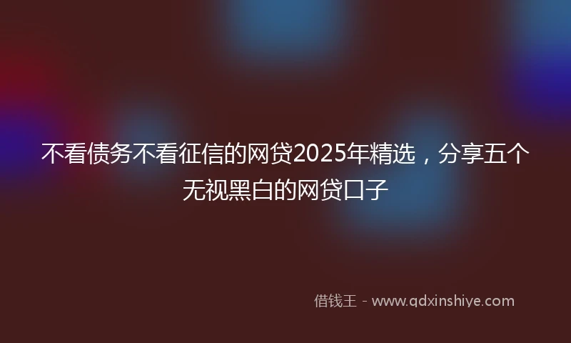 不看债务不看征信的网贷2025年精选，分享五个无视黑白的网贷口子