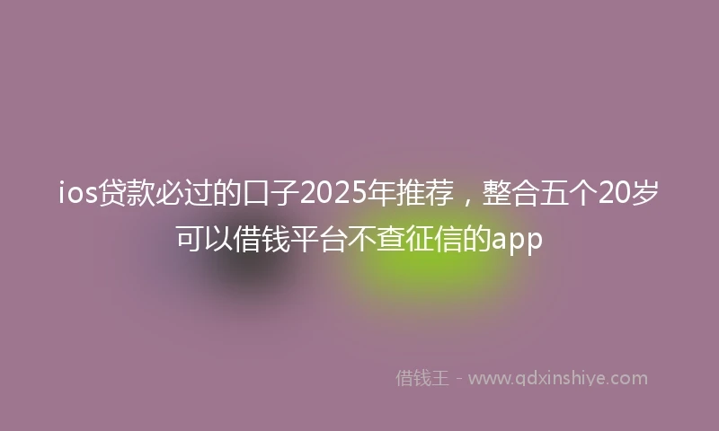 ios贷款必过的口子2025年推荐，整合五个20岁可以借钱平台不查征信的app