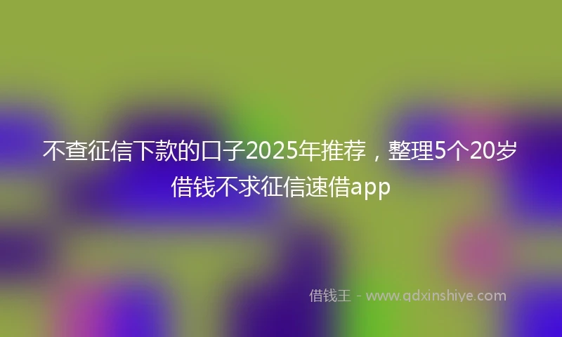 不查征信下款的口子2025年推荐，整理5个20岁借钱不求征信速借app