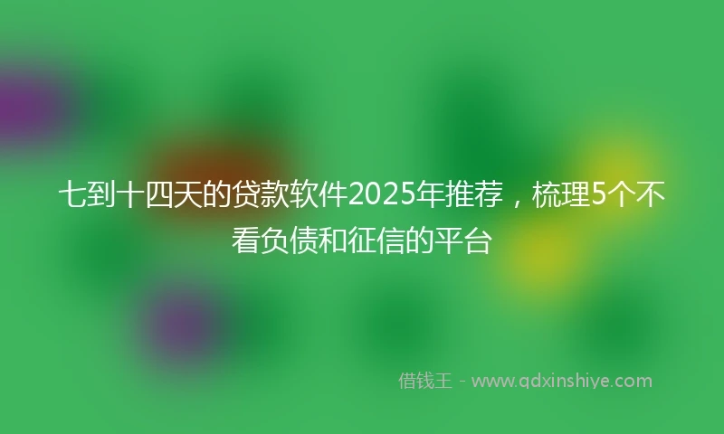 七到十四天的贷款软件2025年推荐，梳理5个不看负债和征信的平台