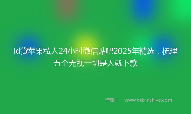 id贷苹果私人24小时微信贴吧2025年精选，梳理五个无视一切是人就下款