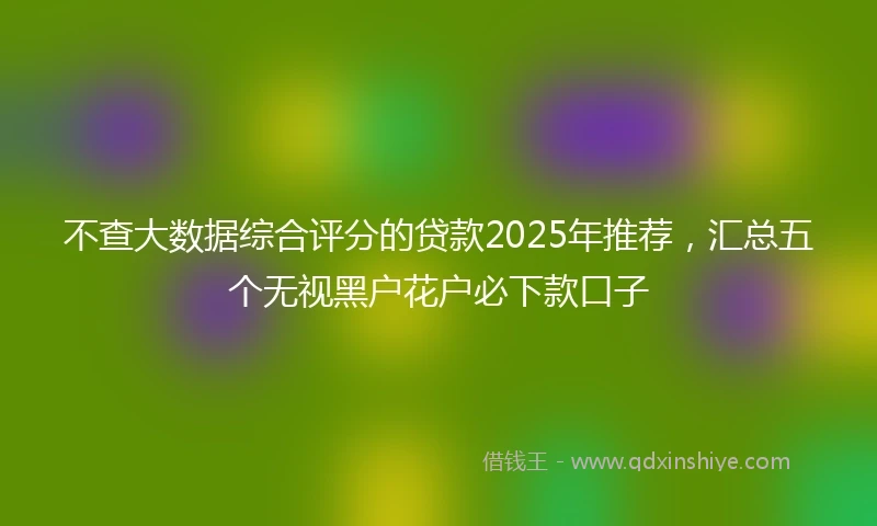 不查大数据综合评分的贷款2025年推荐，汇总五个无视黑户花户必下款口子