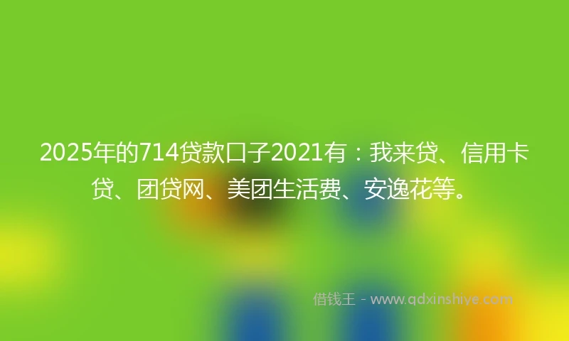 2025年的714贷款口子2021有：我来贷、信用卡贷、团贷网、美团生活费、安逸花等。