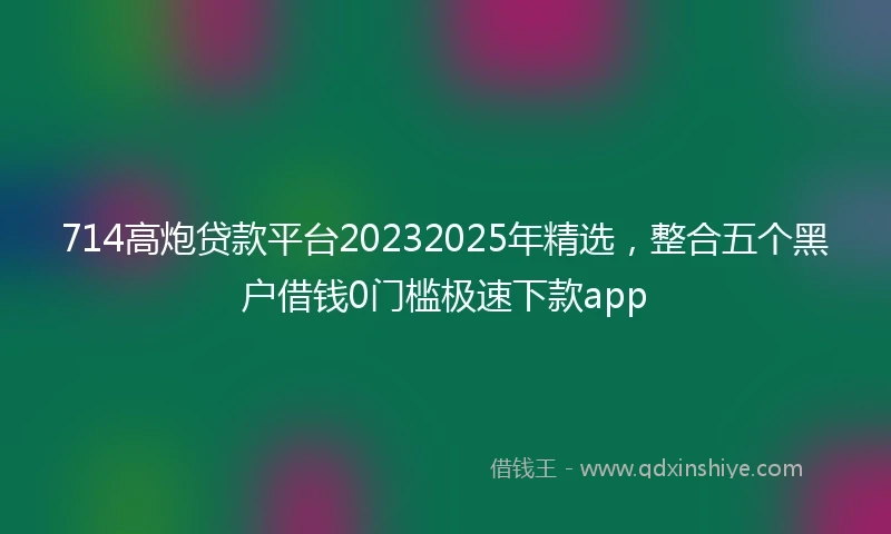 714高炮贷款平台20232025年精选，整合五个黑户借钱0门槛极速下款app