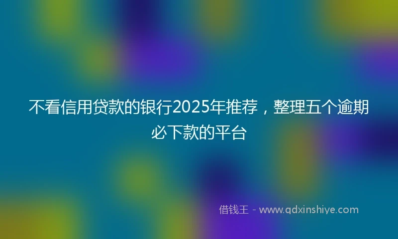 不看信用贷款的银行2025年推荐，整理五个逾期必下款的平台