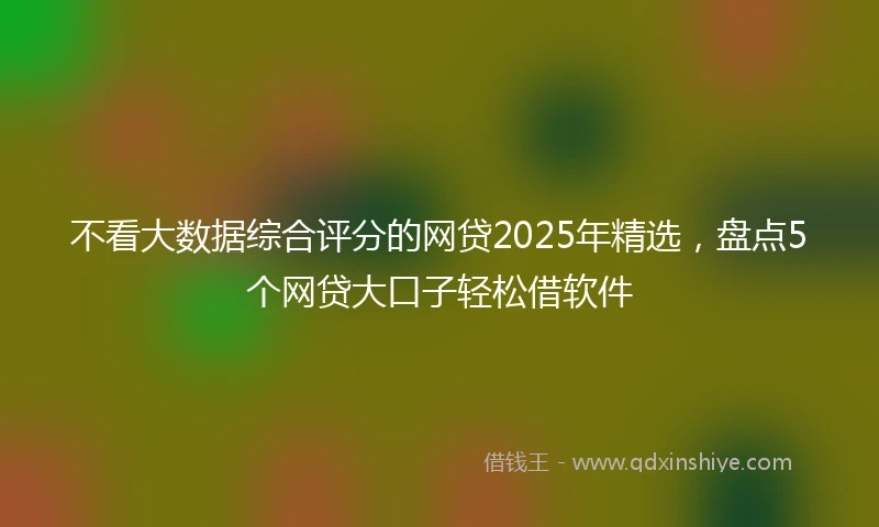 不看大数据综合评分的网贷2025年精选，盘点5个网贷大口子轻松借软件