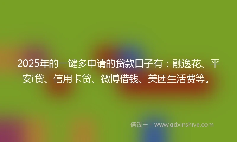 2025年的一键多申请的贷款口子有：融逸花、平安i贷、信用卡贷、微博借钱、美团生活费等。