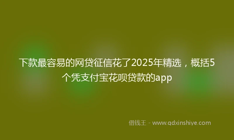 下款最容易的网贷征信花了2025年精选，概括5个凭支付宝花呗贷款的app