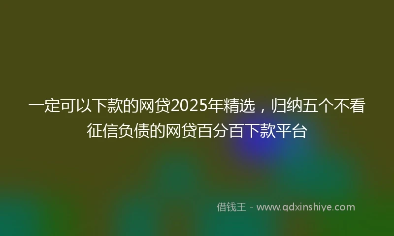 一定可以下款的网贷2025年精选，归纳五个不看征信负债的网贷百分百下款平台