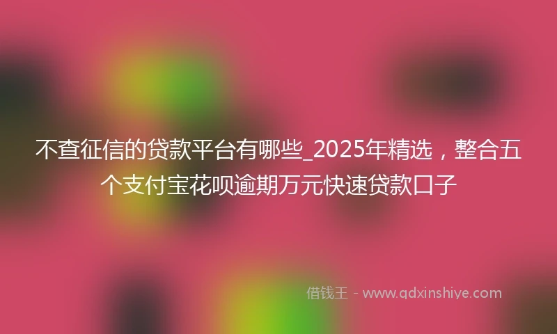 不查征信的贷款平台有哪些_2025年精选，整合五个支付宝花呗逾期万元快速贷款口子