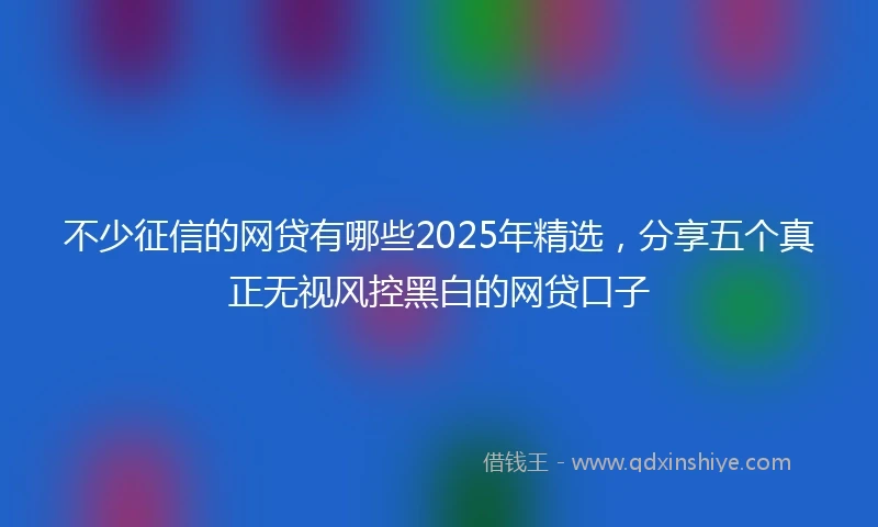 不少征信的网贷有哪些2025年精选，分享五个真正无视风控黑白的网贷口子