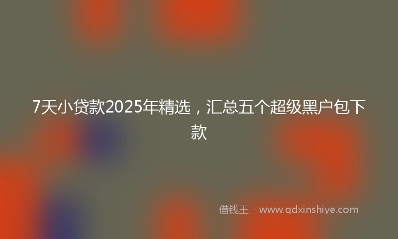 7天小贷款2025年精选，汇总五个超级黑户包下款