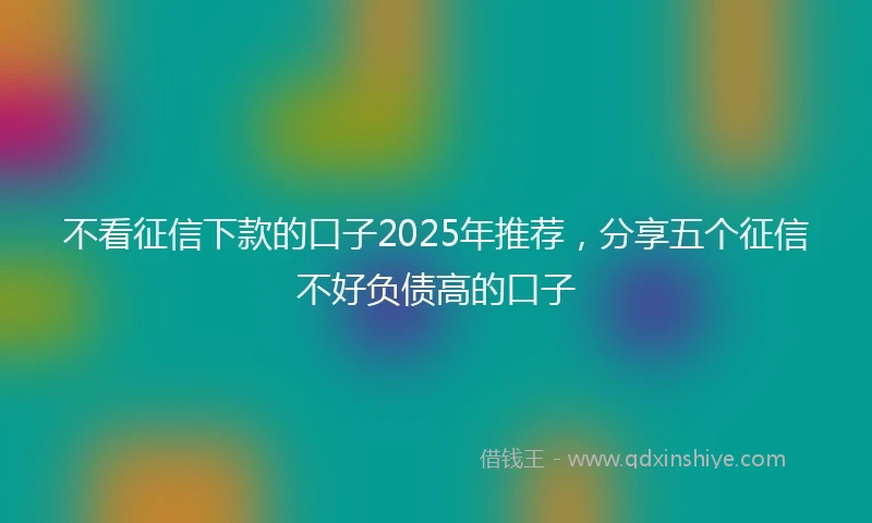 不看征信下款的口子2025年推荐，分享五个征信不好负债高的口子