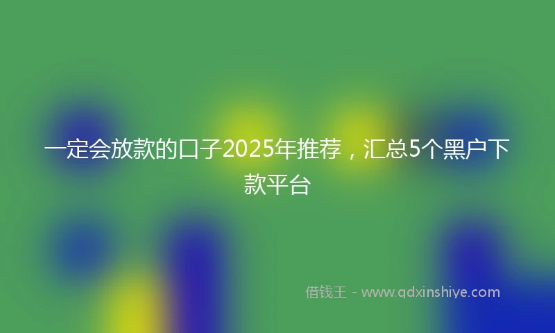 一定会放款的口子2025年推荐，汇总5个黑户下款平台