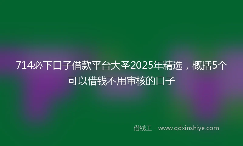 714必下口子借款平台大圣2025年精选，概括5个可以借钱不用审核的口子