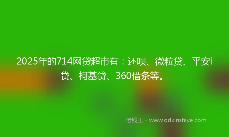 2025年的714网贷超市有：还呗、微粒贷、平安i贷、柯基贷、360借条等。