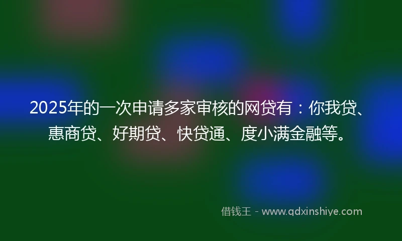 2025年的一次申请多家审核的网贷有：你我贷、惠商贷、好期贷、快贷通、度小满金融等。